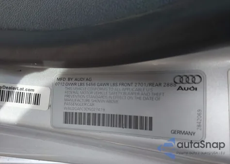 2013 Audi A7 3.0T Premium from USA, damaged, VIN WAU2GAFC3DN027419